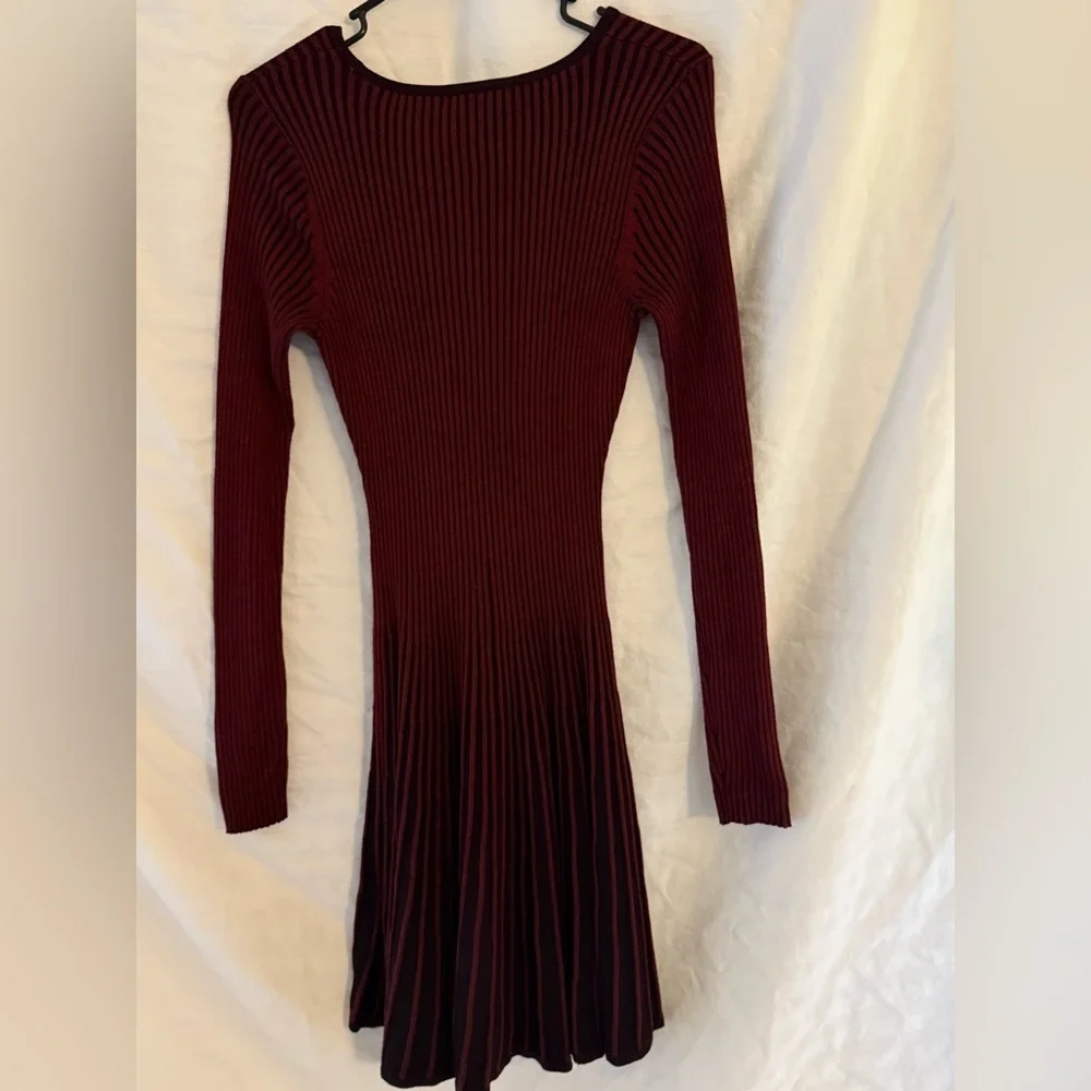Express Fit & Flare Sweater Dress – Deep Burgundy – Size Small - Picture 3 of 3